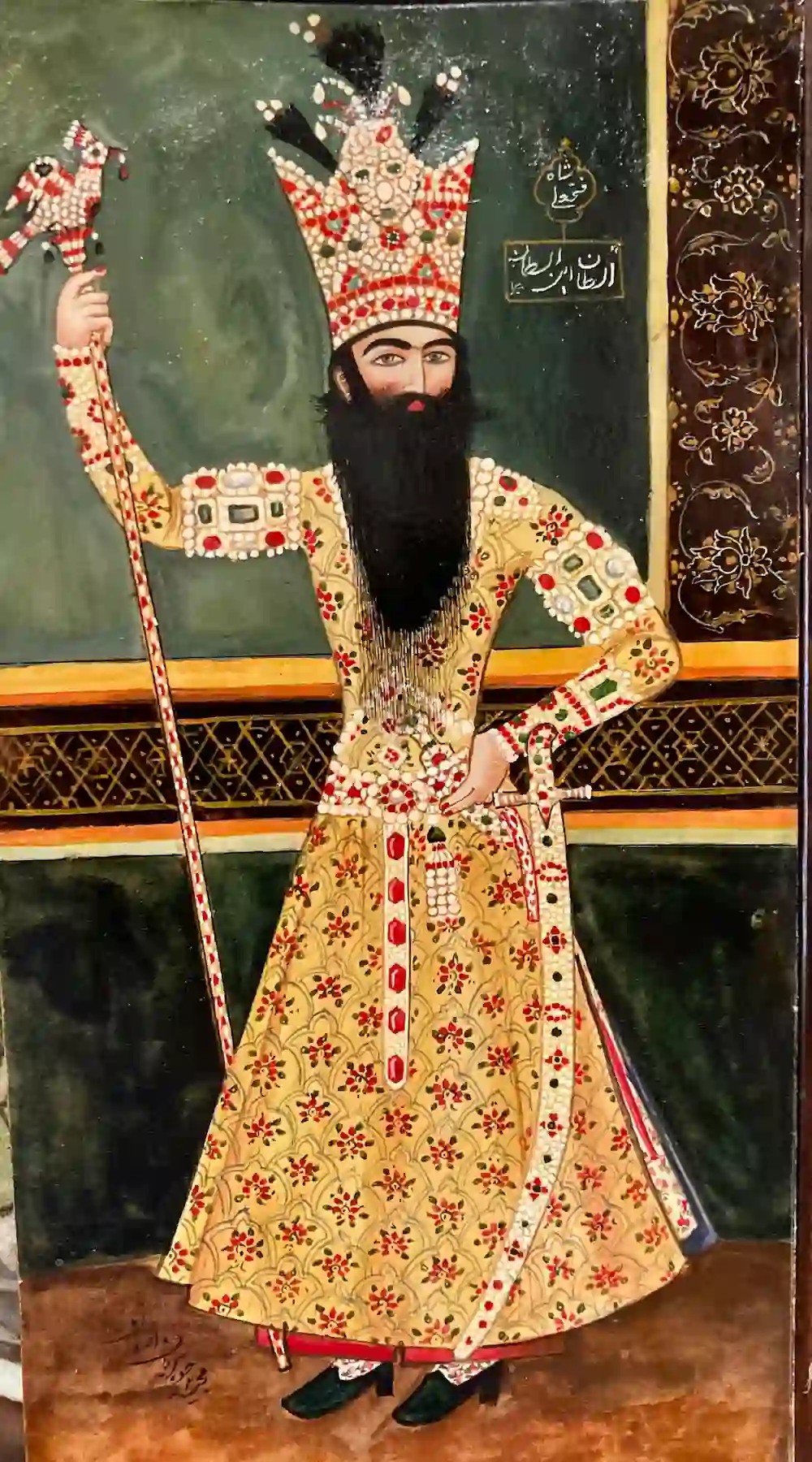 Persian miniature with the figure of a Shah