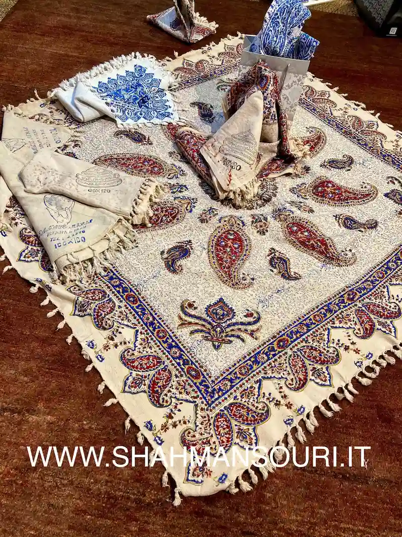 Hand-printed Persian fabric